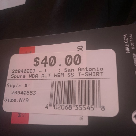 San Antonio Spurs NBA Alt Hem tee shirt sz Large. New with tags in original bag - Picture 5 of 16